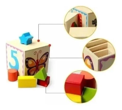 TORRE DE CUBOS APILABLES DE MADERA PARA NIÑOS - 4