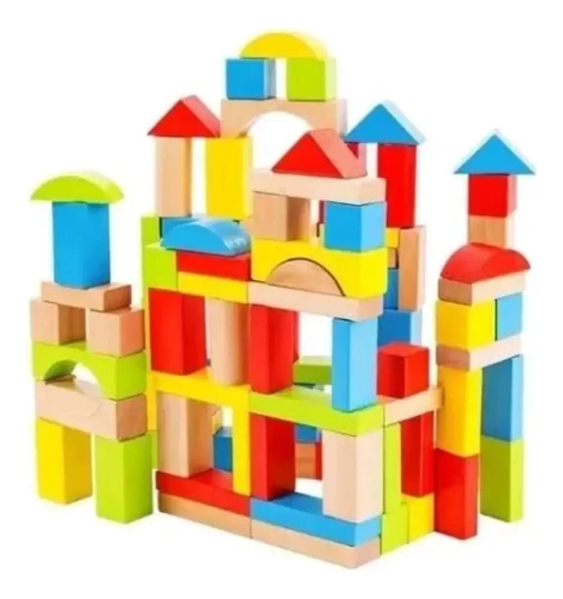 JUEGO DIDACTICO BLOQUES DE CONSTRUCCION DE MADERA - 1