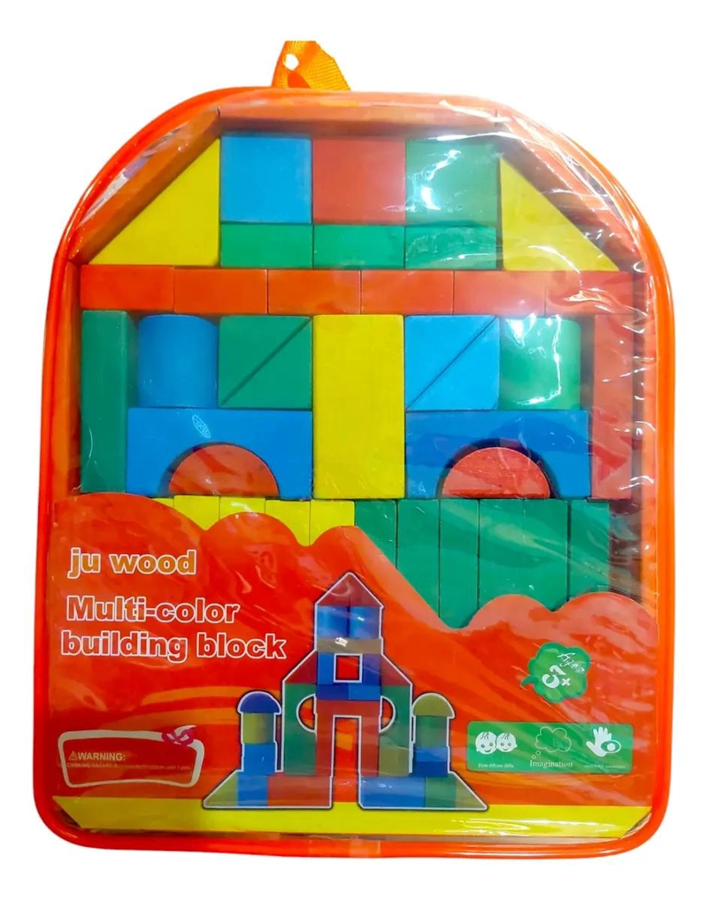 JUEGO DIDACTICO BLOQUES DE CONSTRUCCION DE MADERA - 2