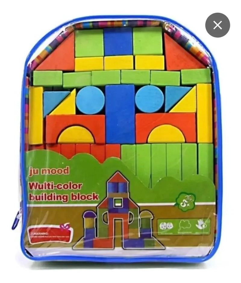 JUEGO DIDACTICO BLOQUES DE CONSTRUCCION DE MADERA - 4
