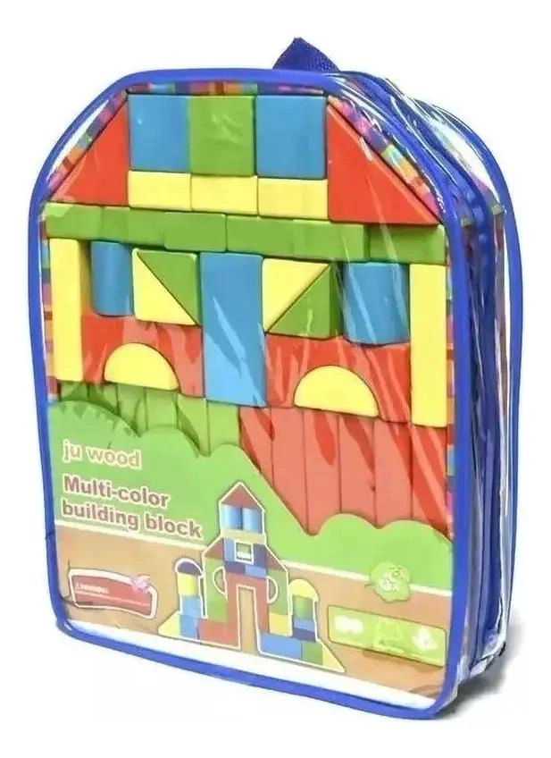 MOCHILA DIDACTICA CON BLOQUES DE MADERA MONTESSORI - 1