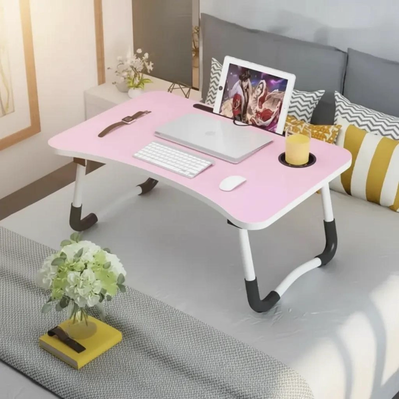 MESA PLEGABLE PARA CAMA CON BANDEJA PARA LAPTOP Y DESAYUN - 4