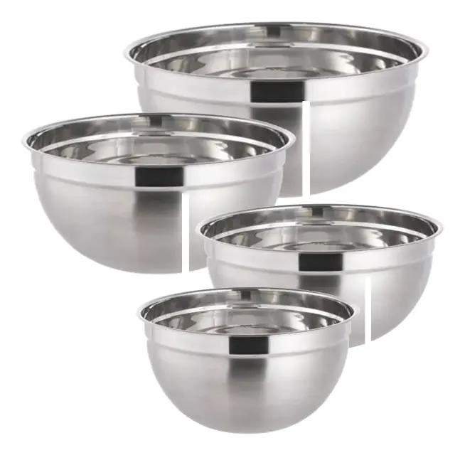 SET 4 BOWLS COCINA REPOSTERIA 20-32 CM PLATEADOS - 1