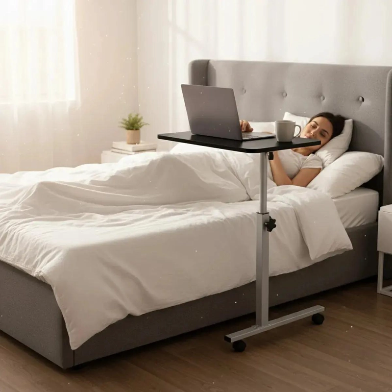 MESA PLEGABLE RECLINABLE CON RUEDAS Y ALTURA AJUSTABLE - 3