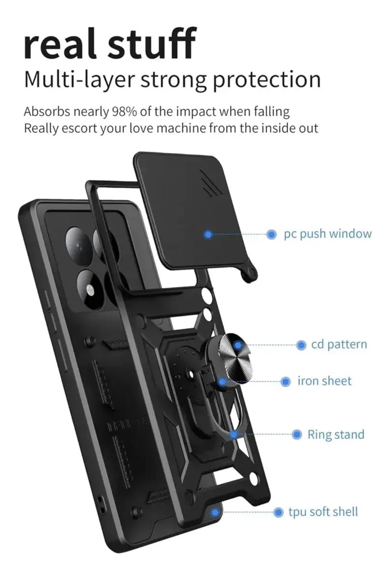 CARCASA RESISTENTE CON ANILLO GIRATORIO PARA XIAOMI NOTE 15 PRO 5G - 4