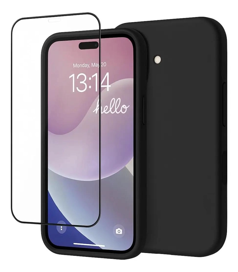 GENÉRICO FUNDA DE SILICONA PARA IPHONE 17 CON MICA PROTECTORA
