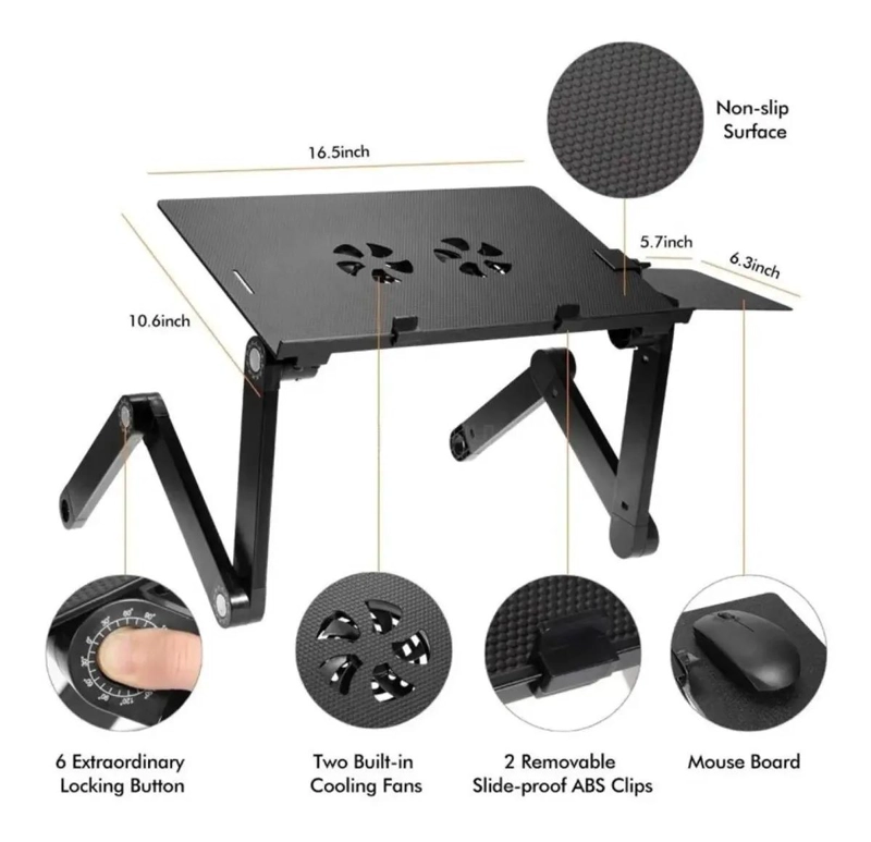 MESA ESCRITORIO PORTATIL PLEGABLE PARA NOTEBOOK - 5