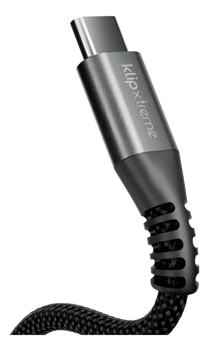 CABLE USB-C TRENZADO POWERGO 100W 3M NEGRO - 3