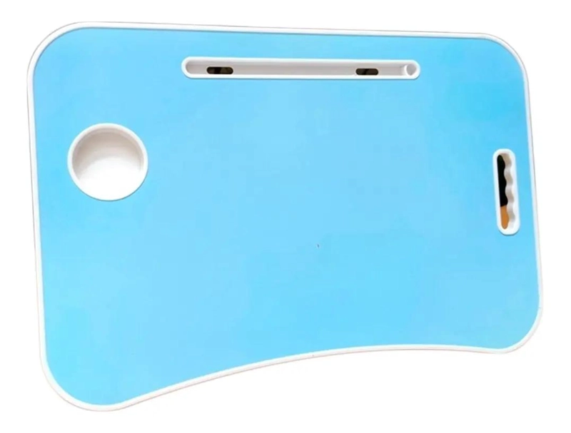 MESA PLEGABLE NOTEBOOK CELESTE ANTIDESLIZANTE 60X37CM - 2
