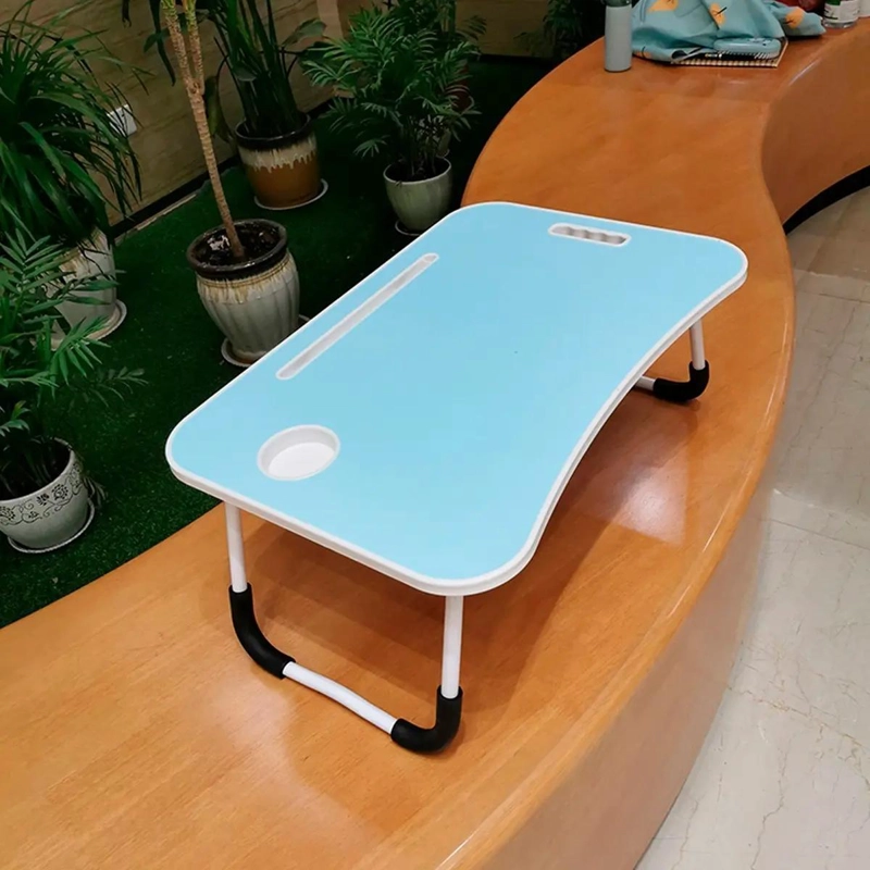 MESA PLEGABLE NOTEBOOK CELESTE ANTIDESLIZANTE 60X37CM - 3