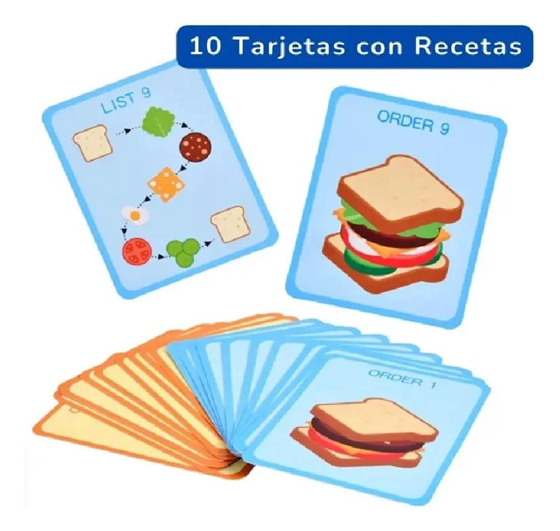 JUGUETE DIDACTICO MONTESSORI HAMBURGUESAS DE MADERA APILB - 4