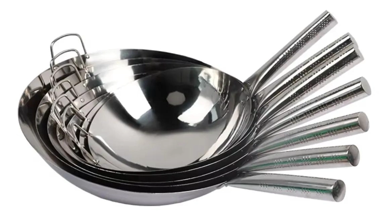 WOK DE ACERO INOXIDABLE DE 40 CM PARA COCINA VERSATIL - 5
