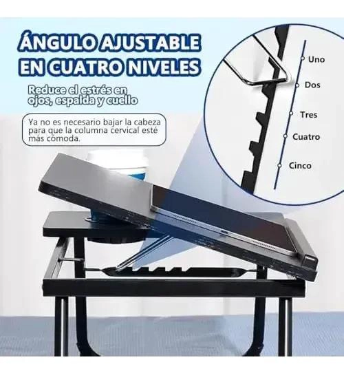 MESA PLEGABLE CON SOPORTE AJUSTABLE PARA LAPTOP - 5
