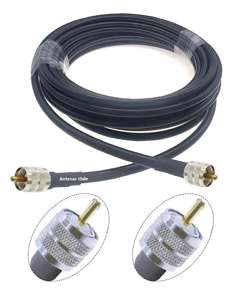 GENÉRICO CABLE COAXIAL LMR-400 25M NEGRO CON CONECTORES MACHO PL-2