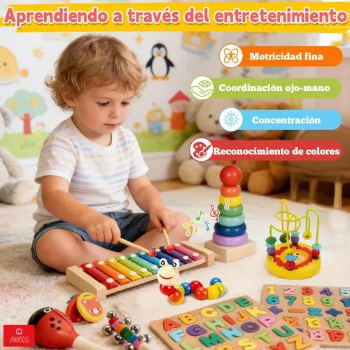 PACK 11 JUGUETES DIDACTICOS DE MADERA MONTESSORI - 2