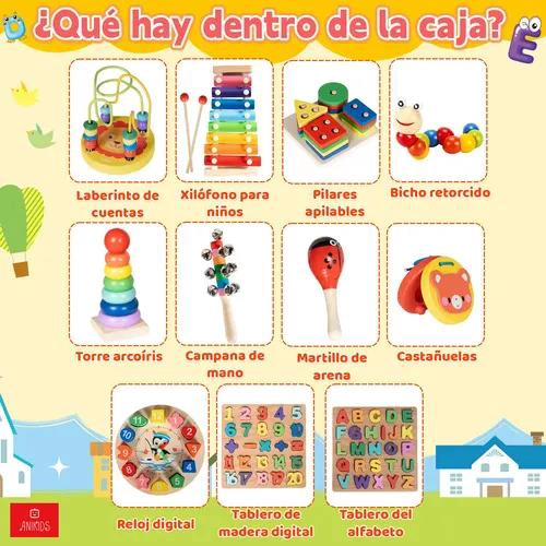 PACK 11 JUGUETES DIDACTICOS DE MADERA MONTESSORI - 3