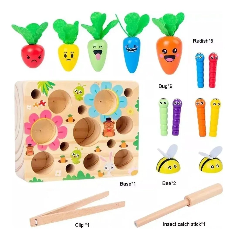 JUGUETE DE MADERA PARA COORDINACION OJO-MANO INFANTIL - 5