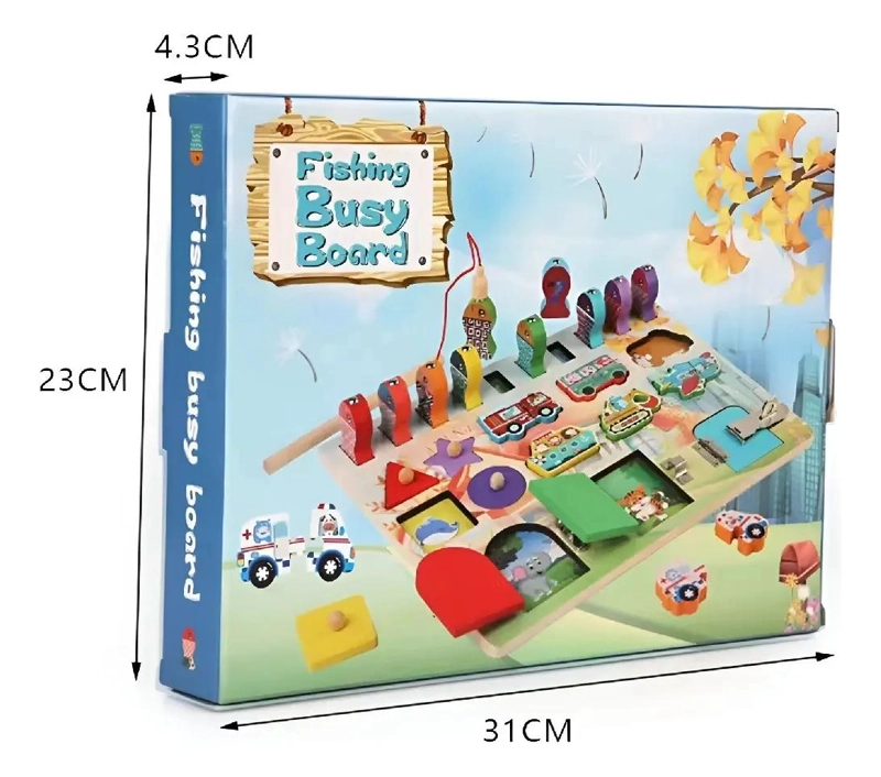 TABLERO MONTESSORI DE PESCA Y ENCAJE PARA NIÑOS - 3