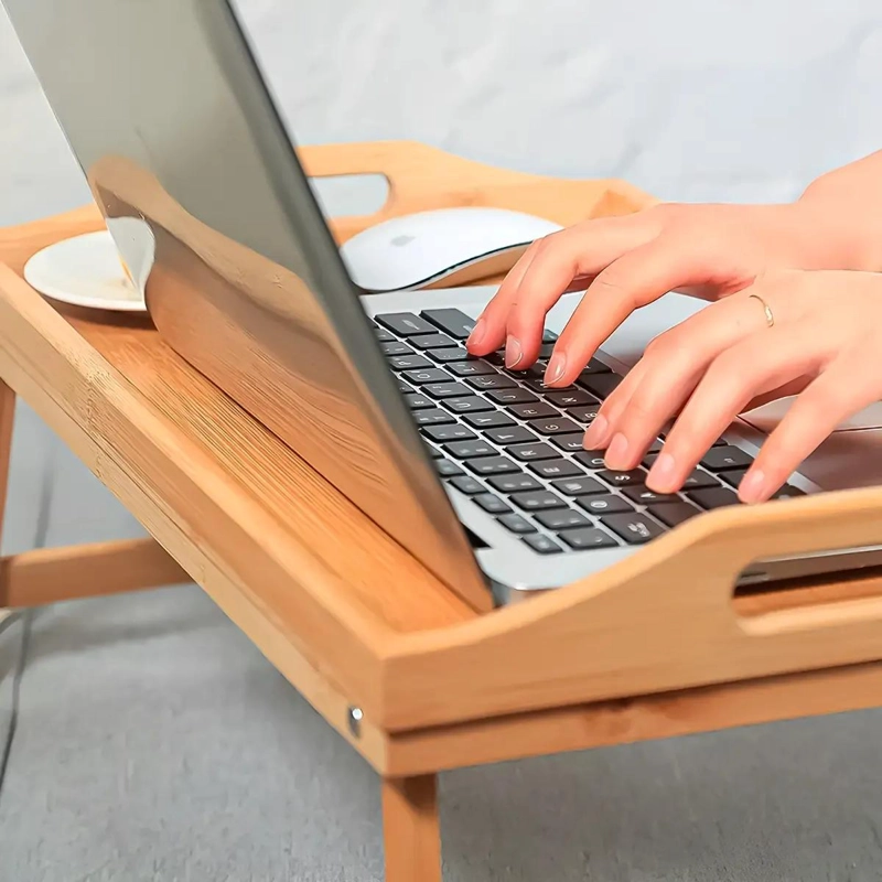 MESA CAMA DE MADERA PARA NOTEBOOK Y DESAYUNO - 5