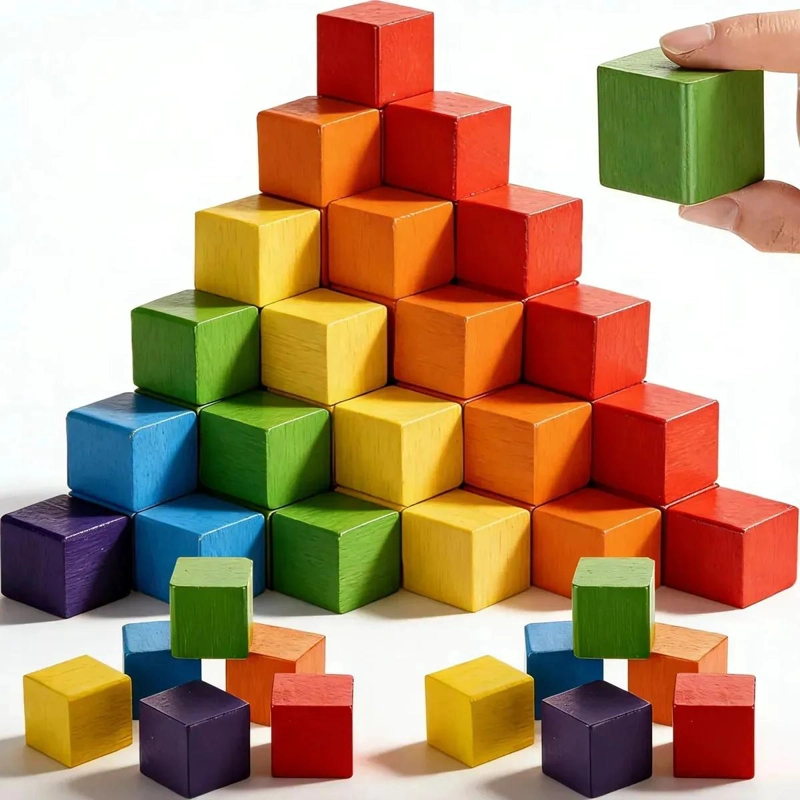 SET 100 PIEZAS BLOQUES DE MADERA EDUCATIVOS - 1