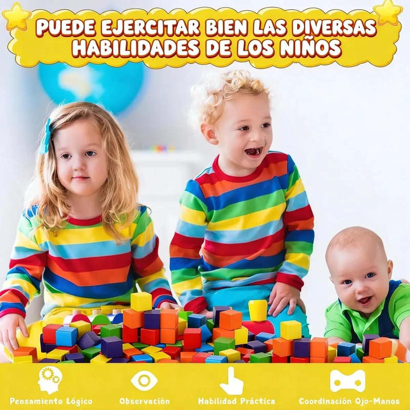 SET 100 PIEZAS BLOQUES DE MADERA EDUCATIVOS - 2