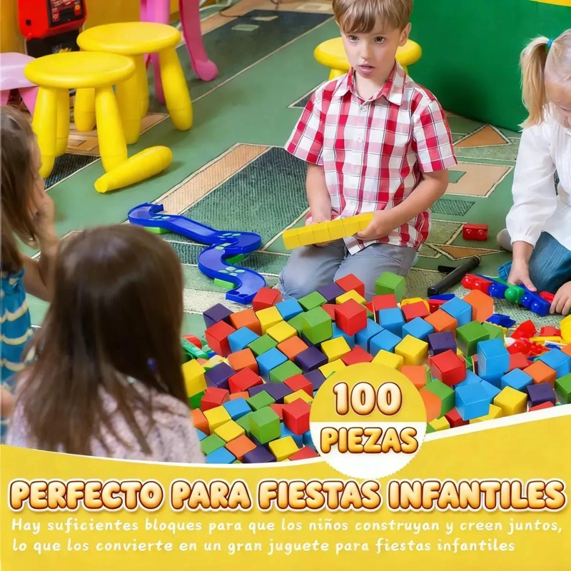 SET 100 PIEZAS BLOQUES DE MADERA EDUCATIVOS - 5