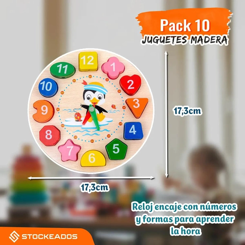 PACK 5 JUGUETES DIDACTICOS DE MADERA MONTESSORI - 2
