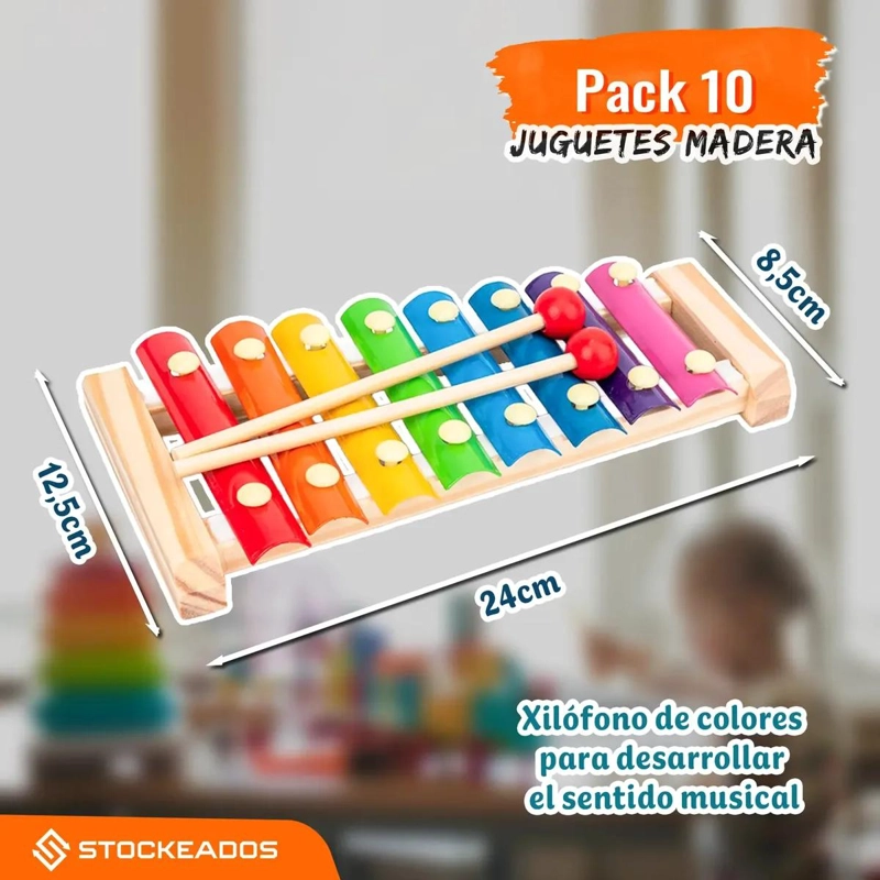 PACK 5 JUGUETES DIDACTICOS DE MADERA MONTESSORI - 4