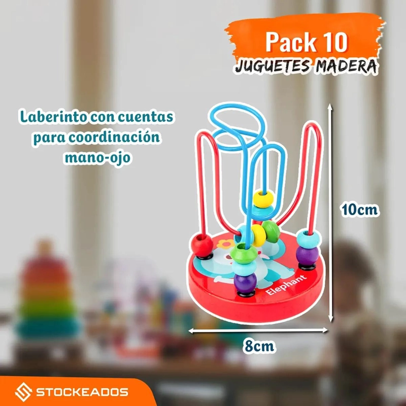 PACK 5 JUGUETES DIDACTICOS DE MADERA MONTESSORI - 5