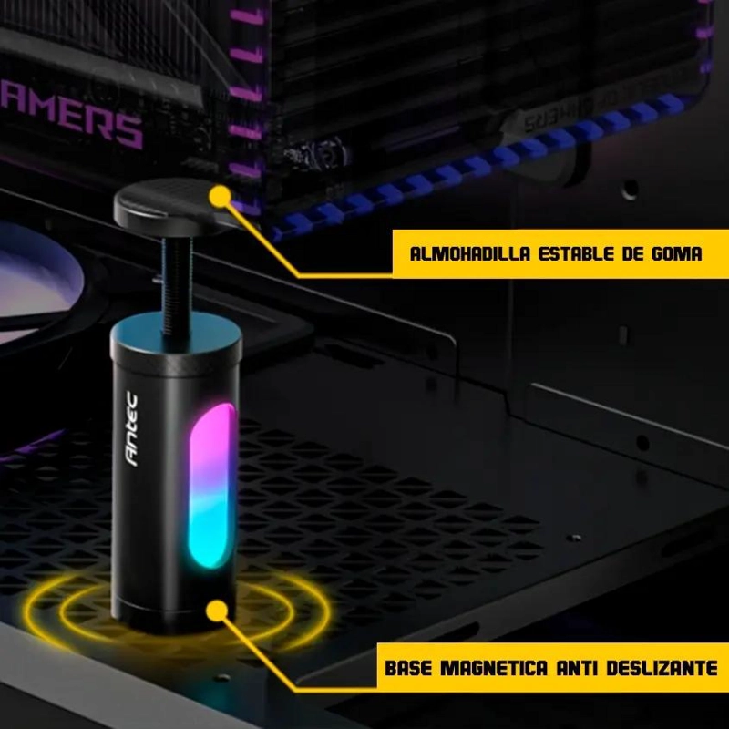 SOPORTE PARA GPU CON ILUMINACION ARGB COLOR NEGRO - 2