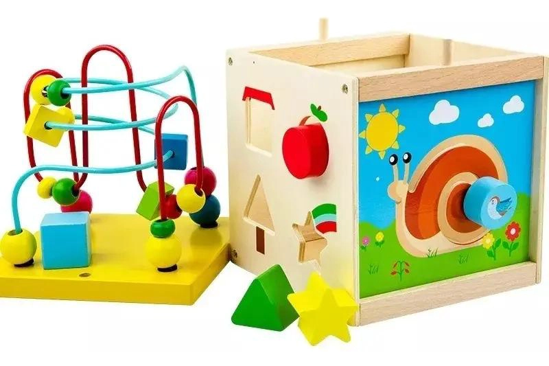 CUBO DIDACTICO DE MADERA PARA BEBE S - 2