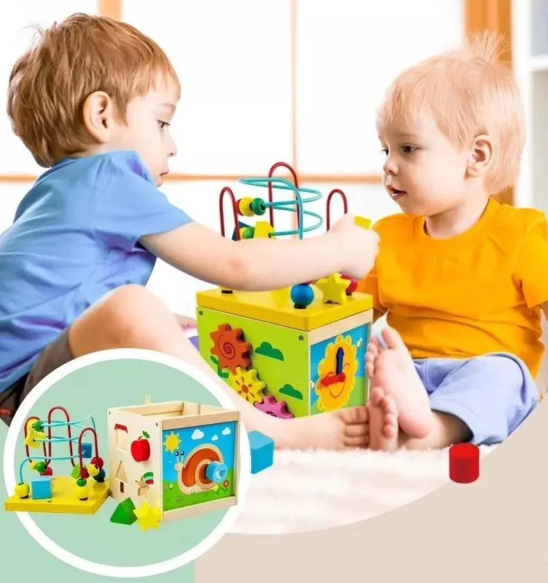 CUBO DIDACTICO DE MADERA PARA BEBE S - 4