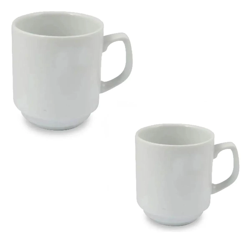 SET 6 TAZAS PORCELANA 350ML PARA CAFE  Y TE - 4