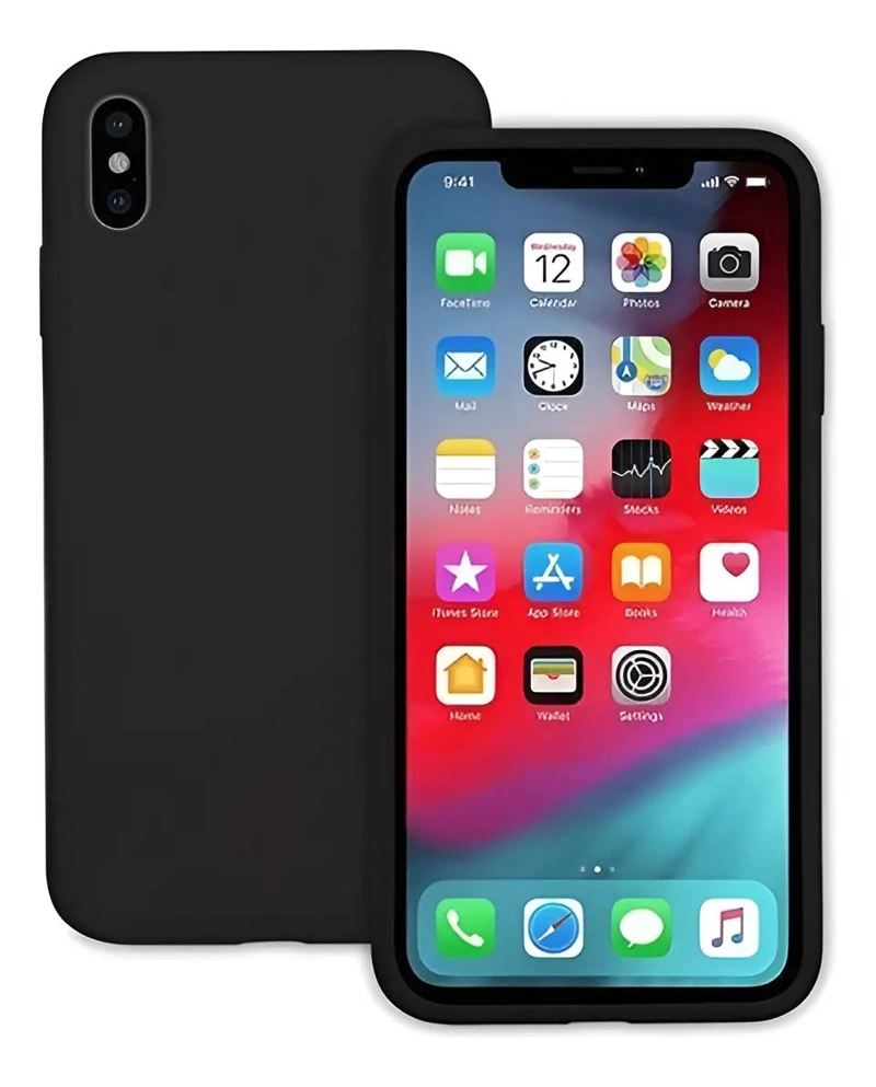 GENÉRICO CARCASA DE SILICONA PARA IPHONE XS MAX CON PROTECTOR DE 2
