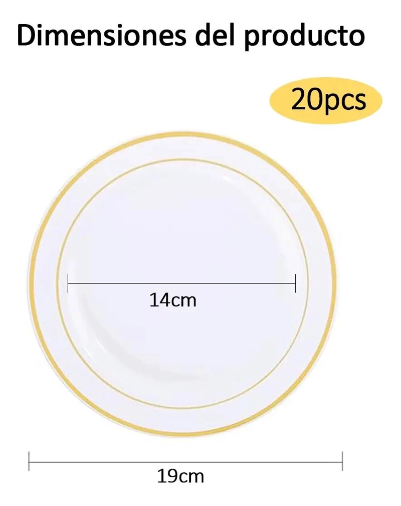 20 PLATOS DESECHABLES DE PLASTICO ELEGANTES 19CM - 2