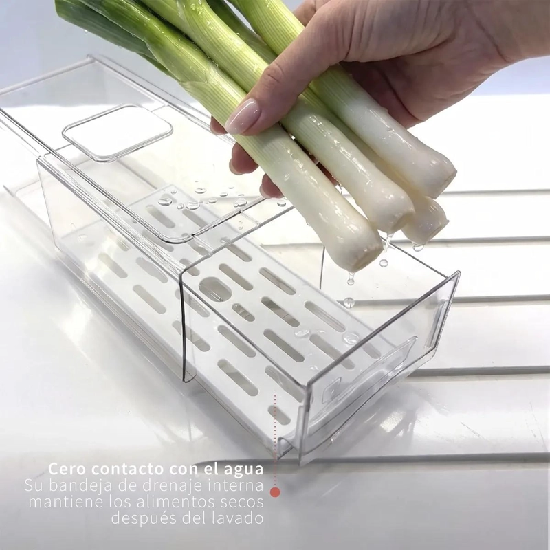 ORGANIZADOR PARA REFRIGERADOR CON DRENAJE PEQUEÑO - 4