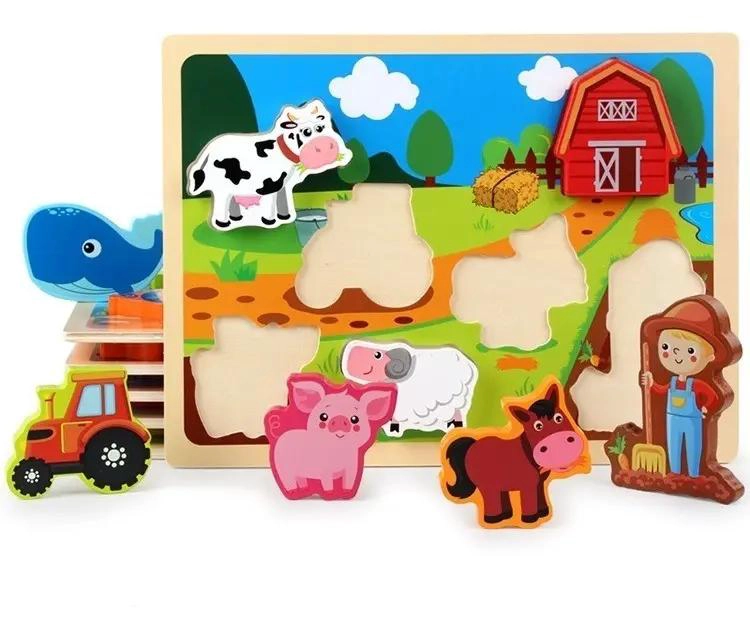 JUGUETE DE ENCAJE DIDACTICO DE MADERA PARA BEBE S - 2
