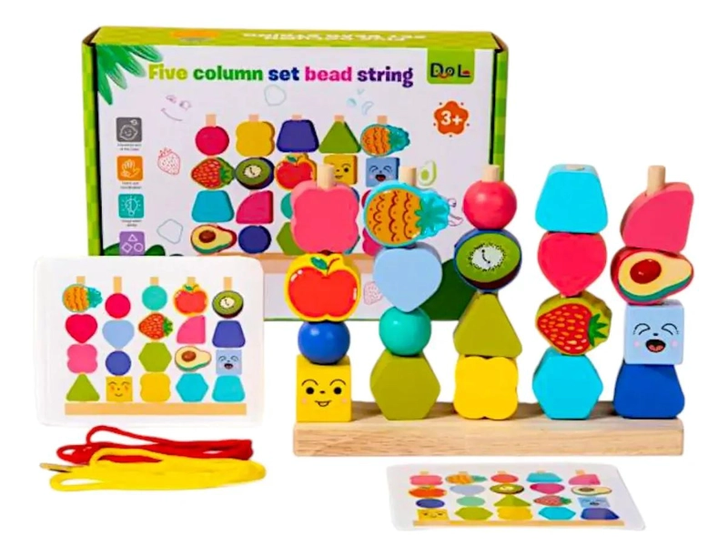 JUEGO EDUCATIVO DE ENHEBRAR Y APILAR PARA NIÑOS - 3
