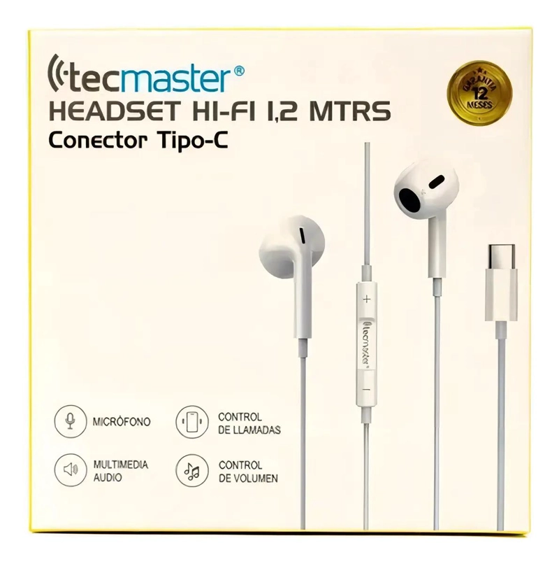 AUDIFONOS IN EAR HI-FI CON CONECTOR TIPO C BLANCO - 1