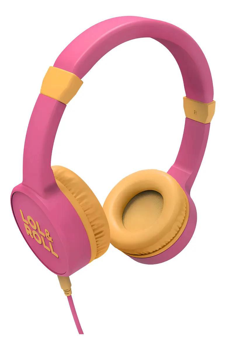 AUDIFONOS INFANTILES COLOR ROSA CON DISEÑO DIVERTIDO - 1