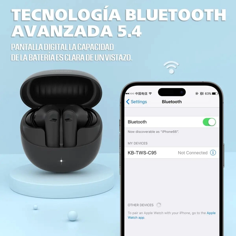 AUDIFONOS BLUETOOTH INALAMBRICOS IN EAR TWS C95 - 5