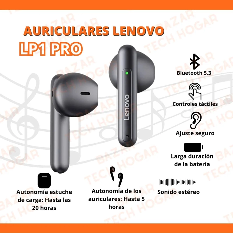 AUDIFONOS BLUETOOTH INALAMBRICOS LP1 PRO NEGROS - 4