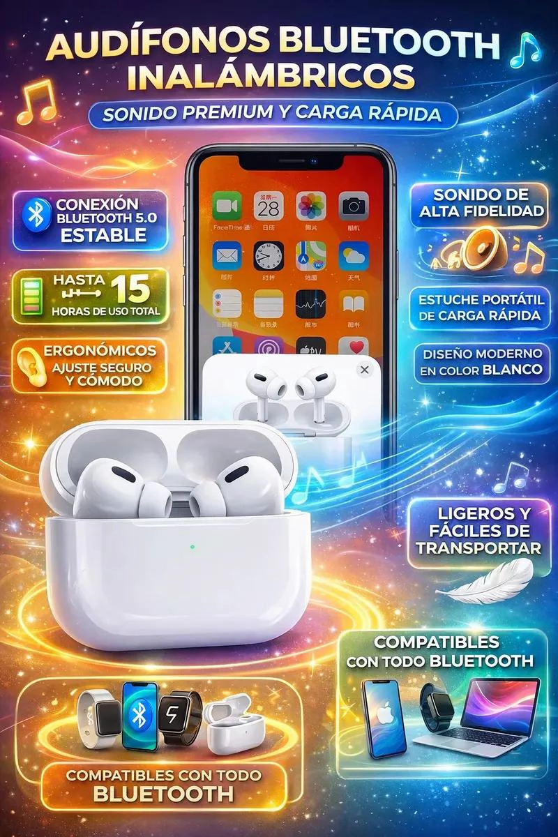 AUDIFONOS EARBUDS INALAMBRICOS CON ESTUCHE DE CARGA - 2