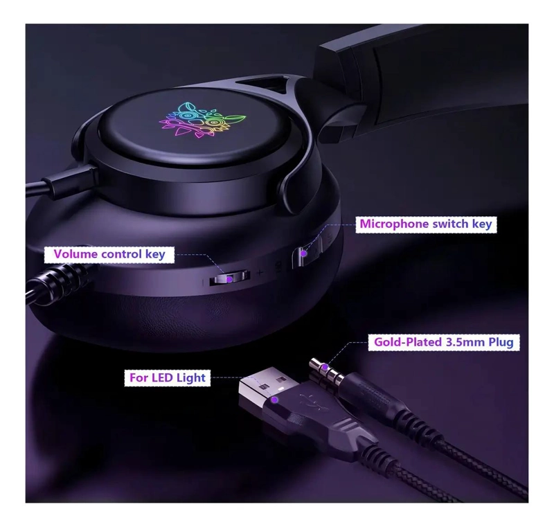 AUDIFONOS GAMER RGB ONIKUMA X16 CON CONEXION 3.5 MM - 4