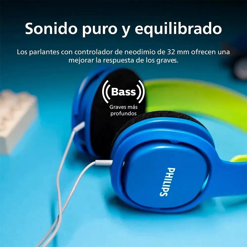 AUDIFONOS HEADBAND PARA NIÑOS COLOR AZUL - 3