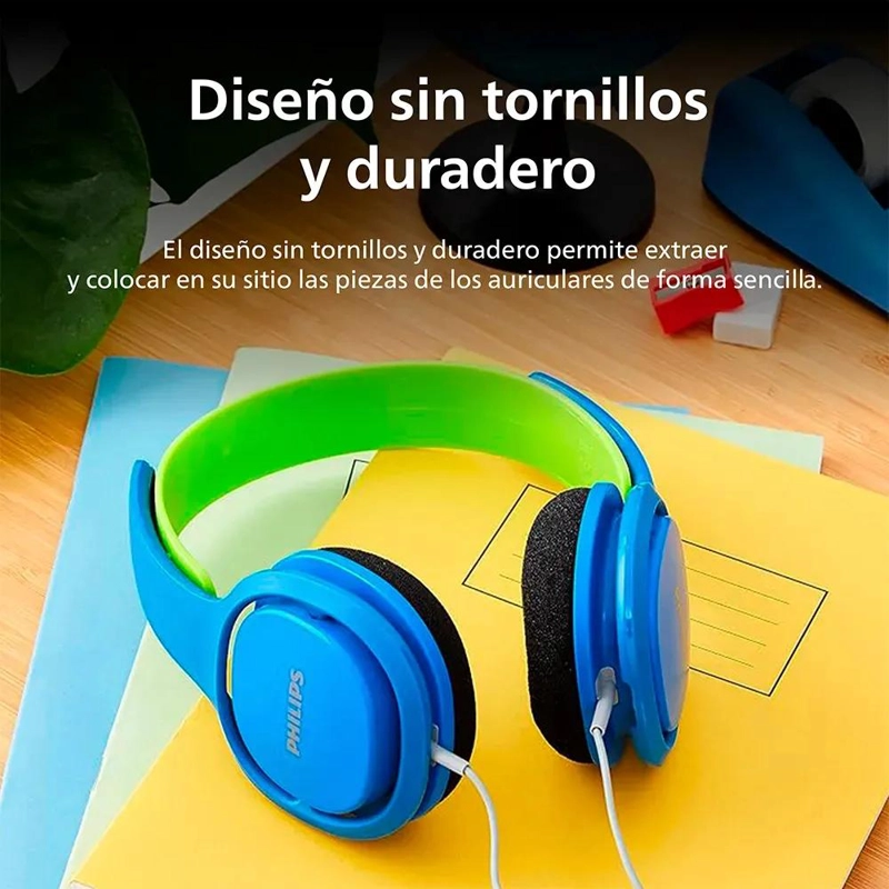AUDIFONOS HEADBAND PARA NIÑOS COLOR AZUL - 5