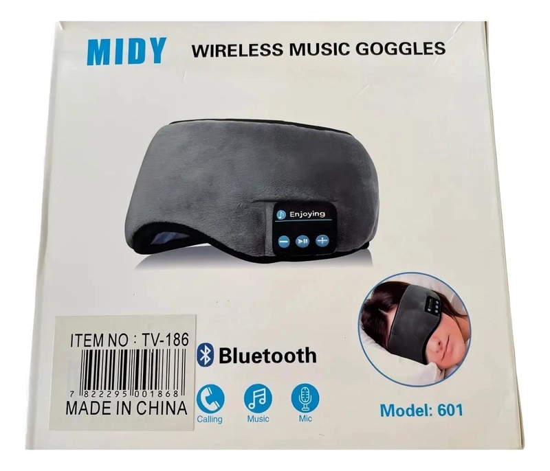 MASCARA PARA DORMIR CON AURICULARES BLUETOOTH 5.0 GRIS - 3