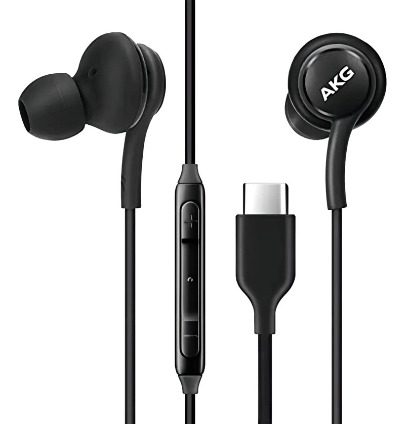 MANOS LIBRES USB TIPO C COLOR NEGRO CON SONIDO AKG - 2