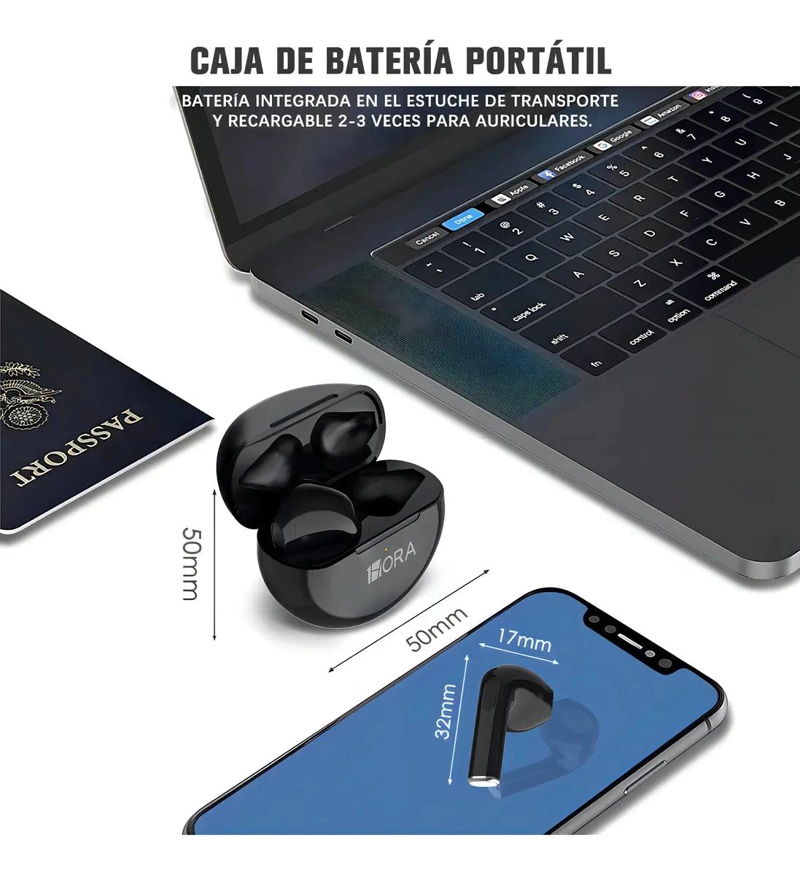 AUDIFONOS IN-EAR BLUETOOTH CON CARGA RAPIDA - 5