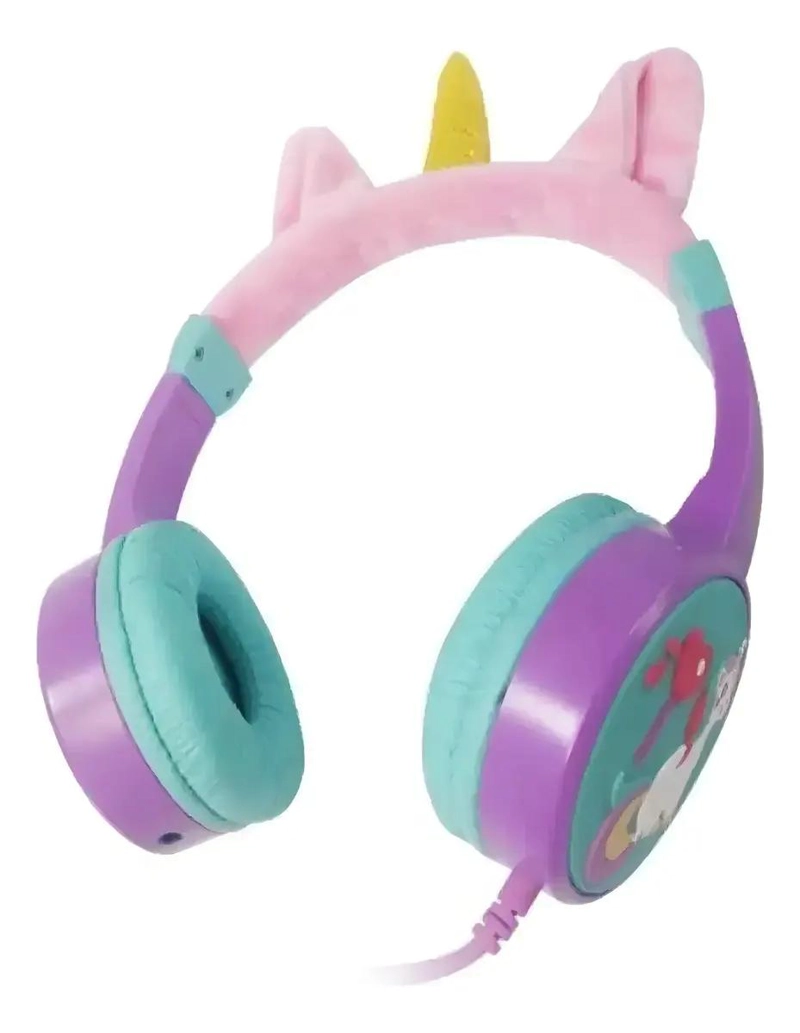 AUDIFONO INFANTIL UNICORNIO LILA CON DISEÑO MONSTER - 2